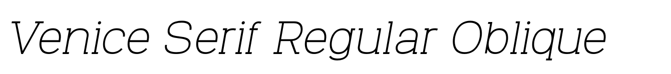Venice Serif Regular Oblique